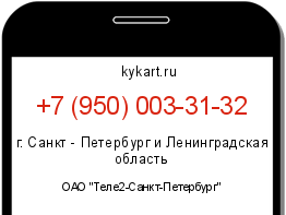 Информация о номере телефона +7 (950) 003-31-32: регион, оператор