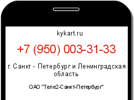 Информация о номере телефона +7 (950) 003-31-33: регион, оператор