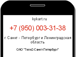 Информация о номере телефона +7 (950) 003-31-38: регион, оператор