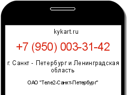 Информация о номере телефона +7 (950) 003-31-42: регион, оператор