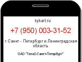 Информация о номере телефона +7 (950) 003-31-52: регион, оператор