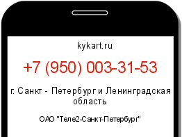 Информация о номере телефона +7 (950) 003-31-53: регион, оператор