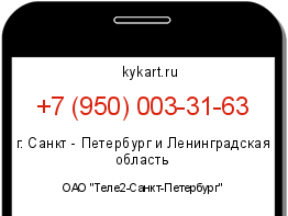 Информация о номере телефона +7 (950) 003-31-63: регион, оператор