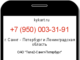 Информация о номере телефона +7 (950) 003-31-91: регион, оператор