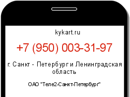 Информация о номере телефона +7 (950) 003-31-97: регион, оператор