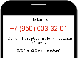 Информация о номере телефона +7 (950) 003-32-01: регион, оператор