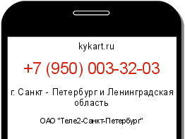 Информация о номере телефона +7 (950) 003-32-03: регион, оператор