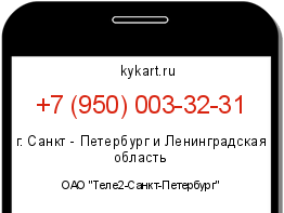 Информация о номере телефона +7 (950) 003-32-31: регион, оператор