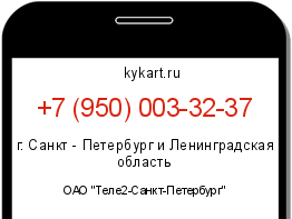 Информация о номере телефона +7 (950) 003-32-37: регион, оператор