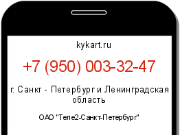 Информация о номере телефона +7 (950) 003-32-47: регион, оператор