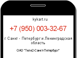 Информация о номере телефона +7 (950) 003-32-67: регион, оператор