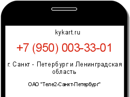 Информация о номере телефона +7 (950) 003-33-01: регион, оператор