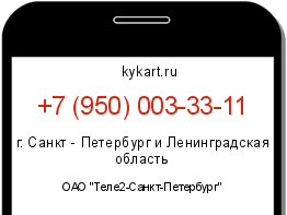 Информация о номере телефона +7 (950) 003-33-11: регион, оператор