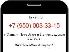 Информация о номере телефона +7 (950) 003-33-15: регион, оператор