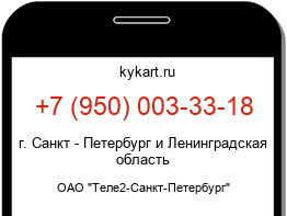 Информация о номере телефона +7 (950) 003-33-18: регион, оператор
