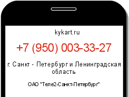 Информация о номере телефона +7 (950) 003-33-27: регион, оператор