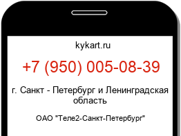 Информация о номере телефона +7 (950) 005-08-39: регион, оператор