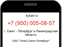 Информация о номере телефона +7 (950) 005-08-57: регион, оператор