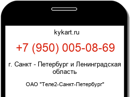 Информация о номере телефона +7 (950) 005-08-69: регион, оператор