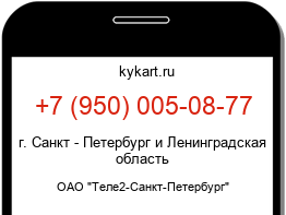 Информация о номере телефона +7 (950) 005-08-77: регион, оператор