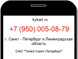 Информация о номере телефона +7 (950) 005-08-79: регион, оператор