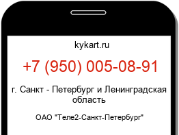 Информация о номере телефона +7 (950) 005-08-91: регион, оператор