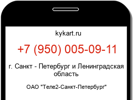Информация о номере телефона +7 (950) 005-09-11: регион, оператор