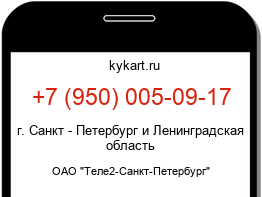 Информация о номере телефона +7 (950) 005-09-17: регион, оператор