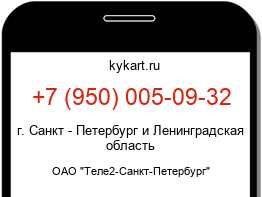 Информация о номере телефона +7 (950) 005-09-32: регион, оператор