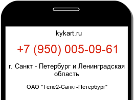 Информация о номере телефона +7 (950) 005-09-61: регион, оператор