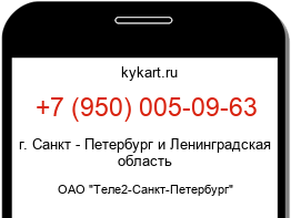 Информация о номере телефона +7 (950) 005-09-63: регион, оператор
