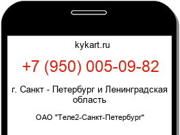 Информация о номере телефона +7 (950) 005-09-82: регион, оператор