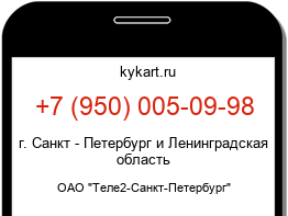 Информация о номере телефона +7 (950) 005-09-98: регион, оператор