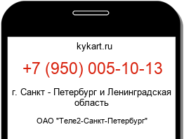 Информация о номере телефона +7 (950) 005-10-13: регион, оператор