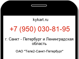 Информация о номере телефона +7 (950) 030-81-95: регион, оператор