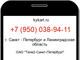 Информация о номере телефона +7 (950) 038-94-11: регион, оператор