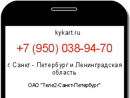 Информация о номере телефона +7 (950) 038-94-70: регион, оператор