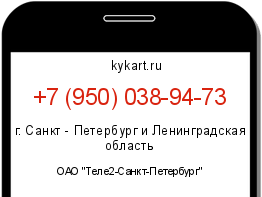 Информация о номере телефона +7 (950) 038-94-73: регион, оператор