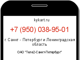 Информация о номере телефона +7 (950) 038-95-01: регион, оператор