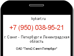 Информация о номере телефона +7 (950) 038-95-21: регион, оператор