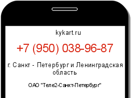 Информация о номере телефона +7 (950) 038-96-87: регион, оператор