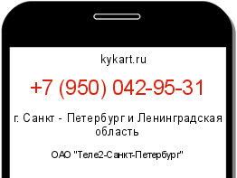 Информация о номере телефона +7 (950) 042-95-31: регион, оператор