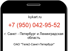 Информация о номере телефона +7 (950) 042-95-52: регион, оператор