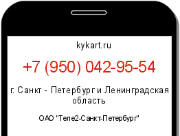 Информация о номере телефона +7 (950) 042-95-54: регион, оператор