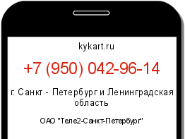 Информация о номере телефона +7 (950) 042-96-14: регион, оператор