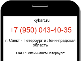 Информация о номере телефона +7 (950) 043-40-35: регион, оператор
