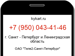 Информация о номере телефона +7 (950) 043-41-46: регион, оператор