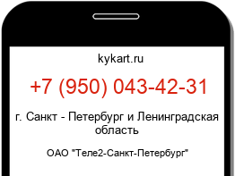 Информация о номере телефона +7 (950) 043-42-31: регион, оператор