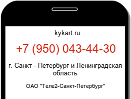 Информация о номере телефона +7 (950) 043-44-30: регион, оператор