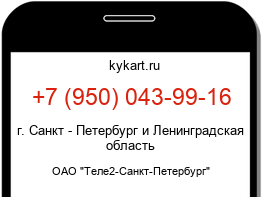 Информация о номере телефона +7 (950) 043-99-16: регион, оператор